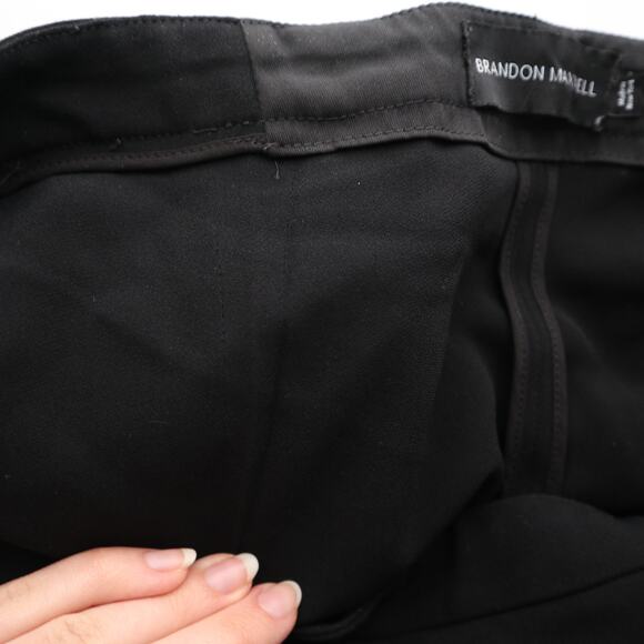 Brandon Maxwell Size 10 Crepe Cigarette Pants Side Zip Black High Rise - Picture 12 of 12